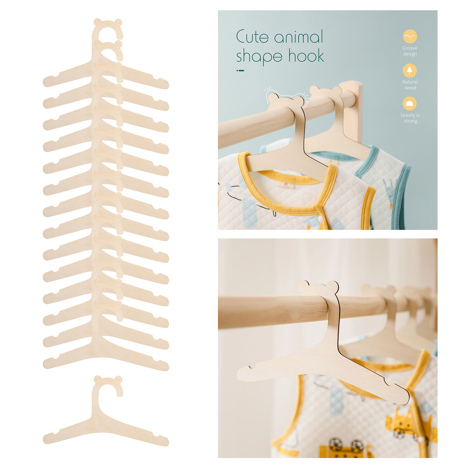 10Pcs/5Pcs Baby Clothes Hangers Shirt Towel Clothing Hanging Racks for Cabinet Decor