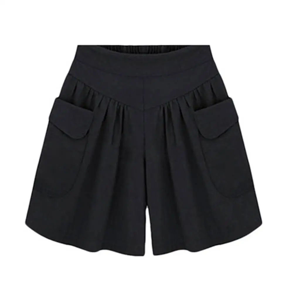 lululemon shorts 80% HOT Women's Shorts For Female Summer  Loose Elastic WaistPlus Size Solid Color Elastic Waist Casual Loose Shorts with Pocket short pants