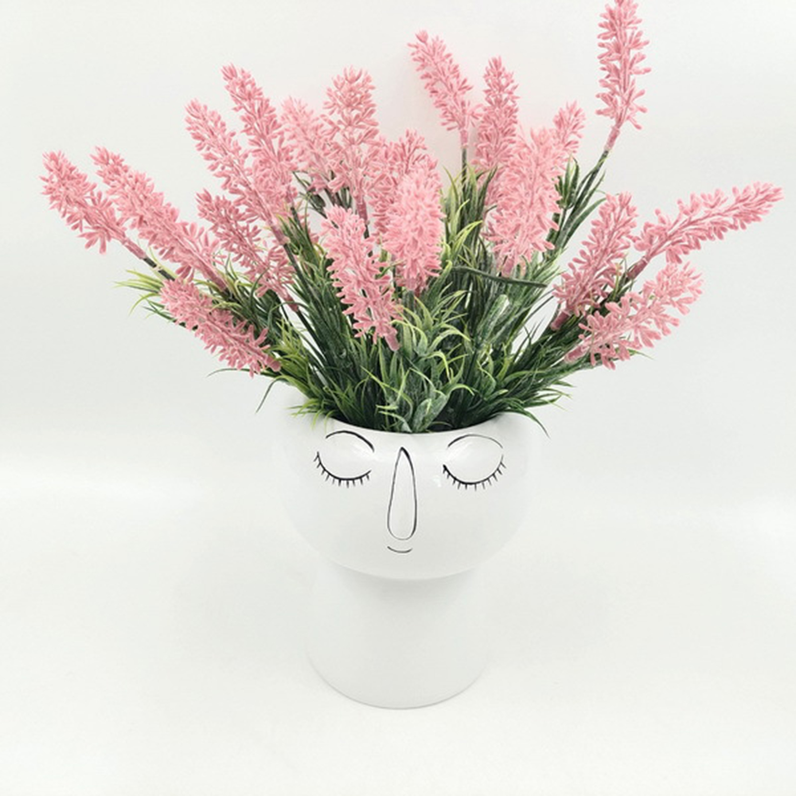 Portrait Face Ceramics Flower Pot Modern Decorative Vase Planter Ornaments White