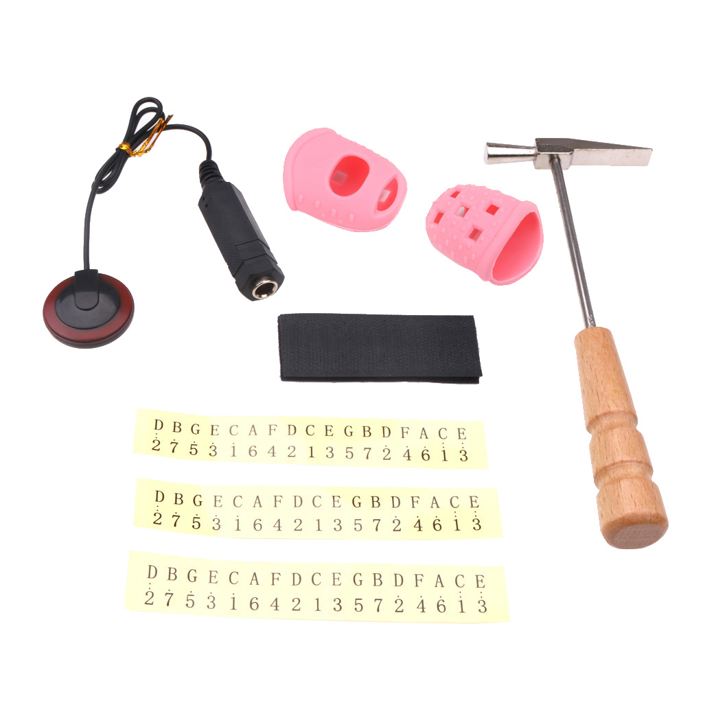 Piano Tuning Hammer Tool+Finger Guards+Note Sticker+Pickup for Kalimba Thumb Piano Repair Parts