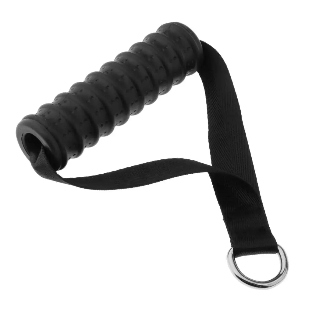 Anti-Slip Resistance Band Handles Grips Fitness Strap Cable Machine, Pullup, LAT D-ring Handle Webbing Cable Attachment