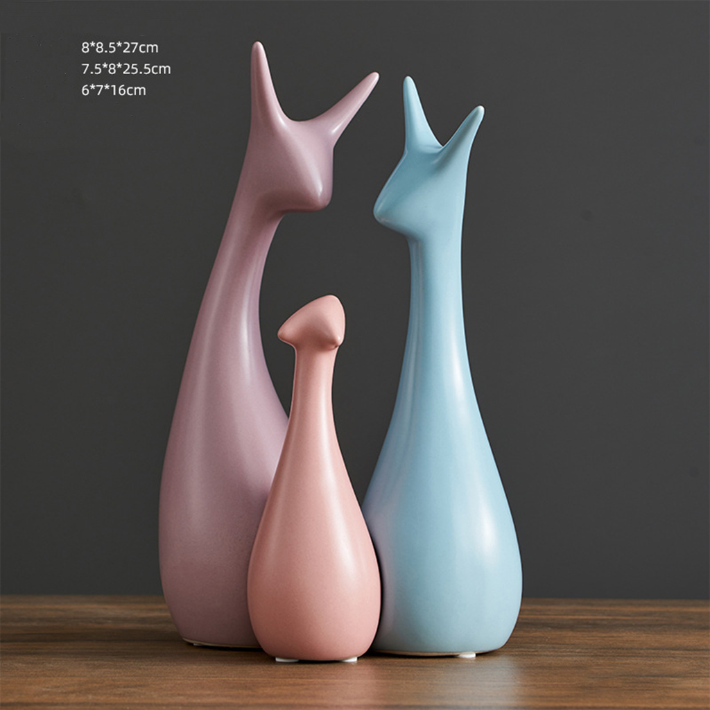 Chic Art Abstract Sculpture Ornament Tree Deer Figurine Statue Cabinet Decor