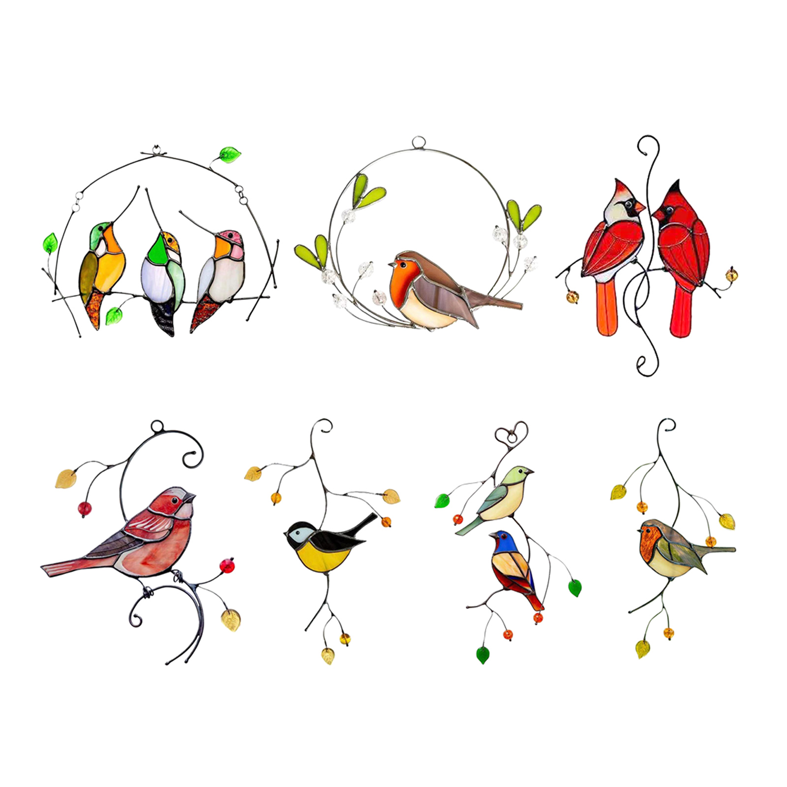 Premium Metal Keepsake Ornament Birds  Window Tree ing Pendant Home Decoration Party Accessories