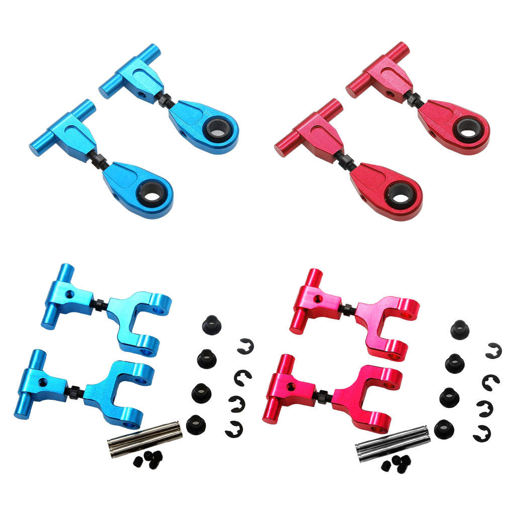 2 Pieces Aluminum Alloy A-Arms Upgrade Adjustable 1:10 Scale for Tamiya TT02 RC Car Accessories Parts Replacement DIY