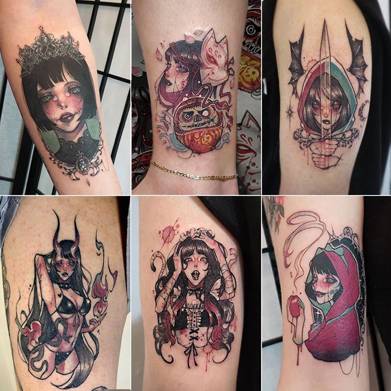 Best of 16pc / Lot Dark Witch Cartoon Temporary Tattoo Sticker Female Waterproof Anime Art Sexy Fake Tattoo Arm Wrist Leg Tattoo Sticker Reviews & Tips