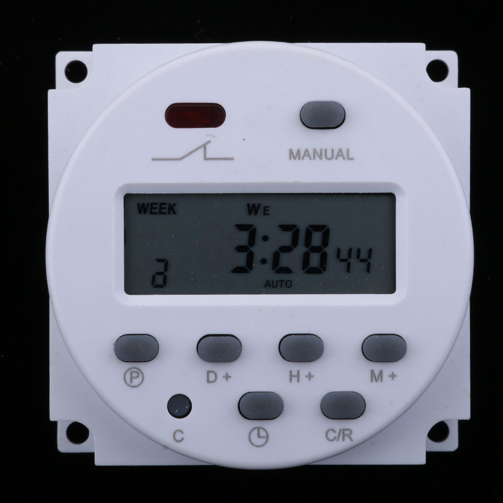 DC 12V Digital LCD Power Programmable Timer Time Switch Relay 16A Amps, Auto timer error correction