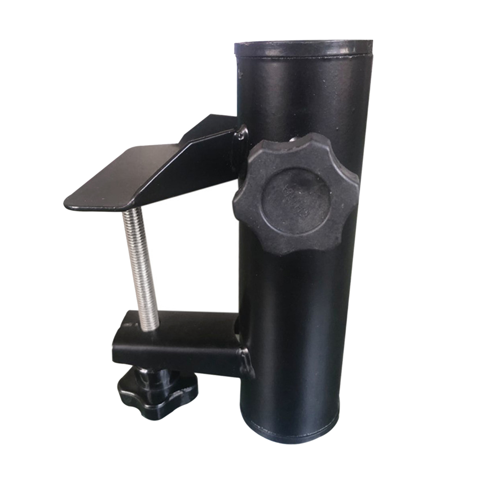 Clamp Holder Umbrella Mount Stainless Steel Parasol Stand Bracket Black