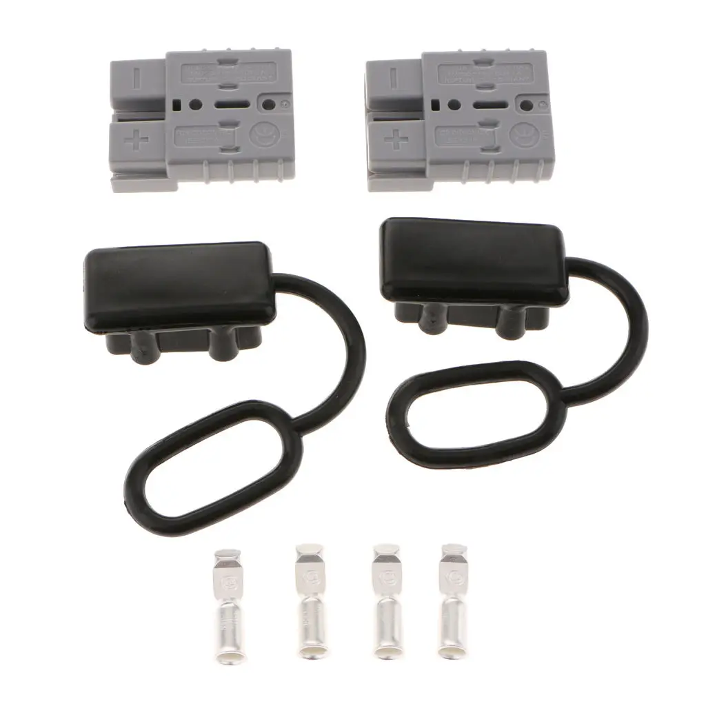 50A Battery Quick Disconnect Connector Plug Kit Trailer Winch Connector Grey