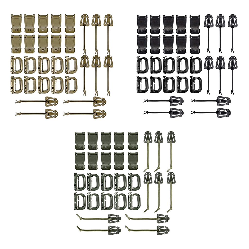 30x Carabiner Clips Outdoor Hiking Keychain Water Bottle Backpack Clasp Lock