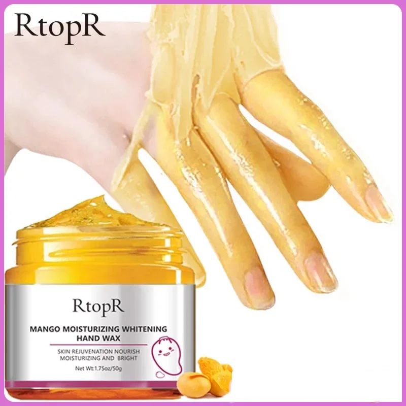 RtopR Mango Hands Mask Hand Wax Whitening Moisturizing Repair Exfoliating Calluses Filming Anti-Aging Hand Cream 50g