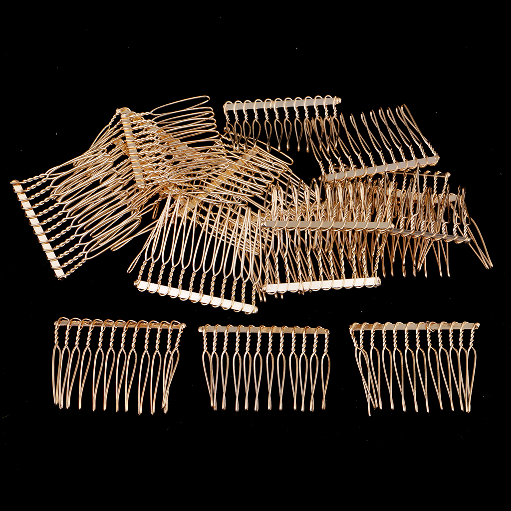20pcs Metal Plain 12 Teeth Hair Combs Pin Slide Side Comb Headdress for