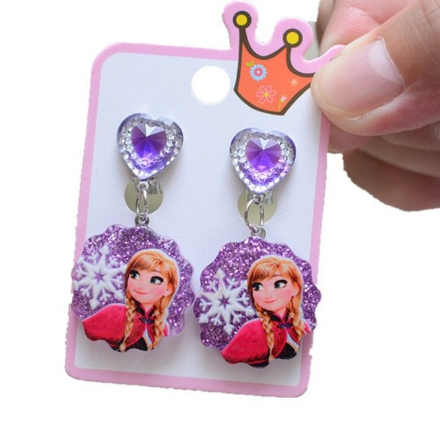 Adesivi per orecchini in cristallo lucido per bambini Disney Frozen Mermaid  Rapunzel Disney Princess Cartoon orecchini adesivi giocattoli regalo per  bambini - AliExpress