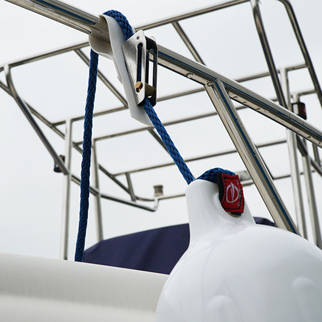 Boat Marine Adjustable White Fender Holder Strap Adjusts 6.3 Inch Length
