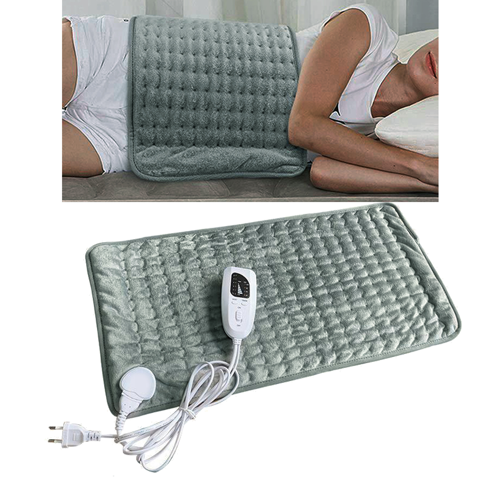 Washable Therapeutic Electric Heat Pad, Heating Mat, Soothing Muscle Tension Abdomen Waist Back Neck Pain Relief