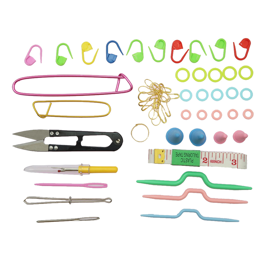 57 Pieces Basic Knitting Tools Crochet Needle Accessories Supplies With Case Knit Kit