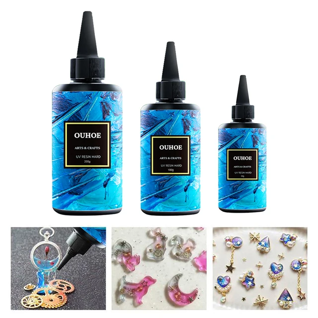 25g UV Epoxy Resin With 3W UV LED Lamp Dryer Kit Transparency Resin Curing  Mold Hard