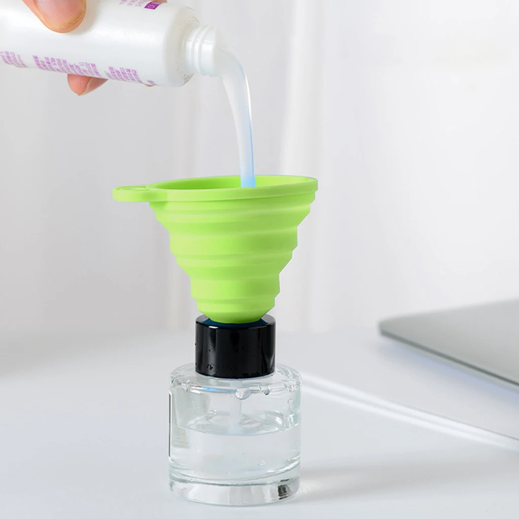 Silicone Collapsible Kitchen Funnel Flexible for Oil Liquid Cake Mix Essential Oils Flask Coffee BPA-Free