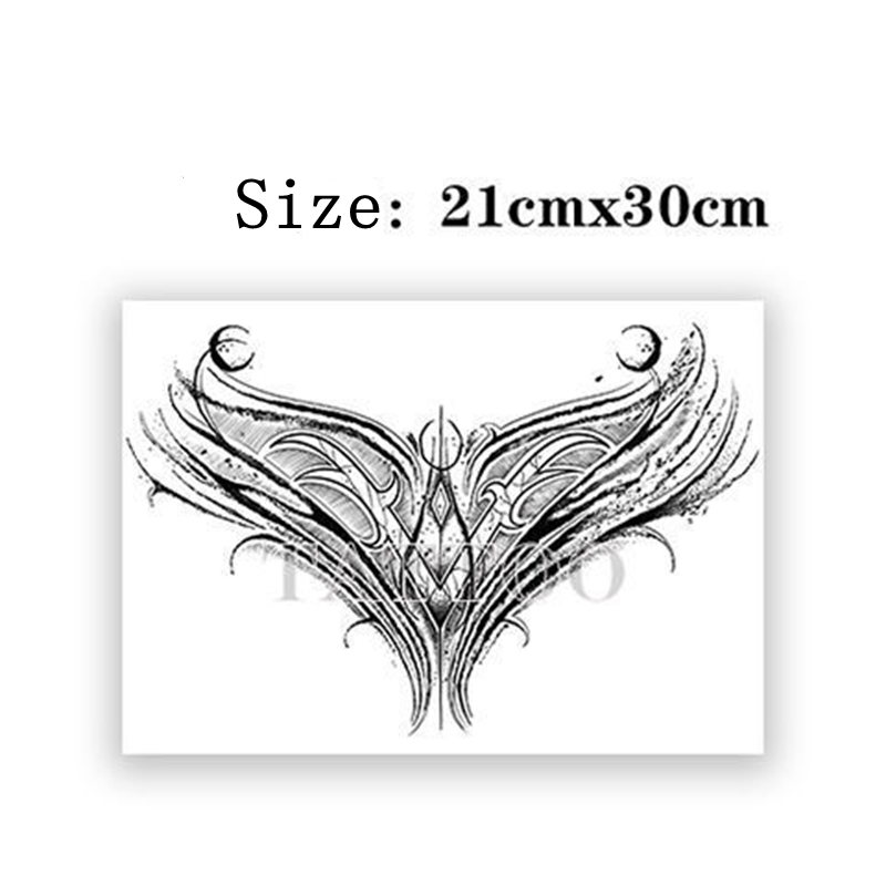 Best of Dark Big V Flower Body Temporary Tattoo Stickers Men And Women Body Art Sexy Rock Cool Fake Tattoo Chest Clavicle Tattoo Sticker Reviews & Tips - Image 2