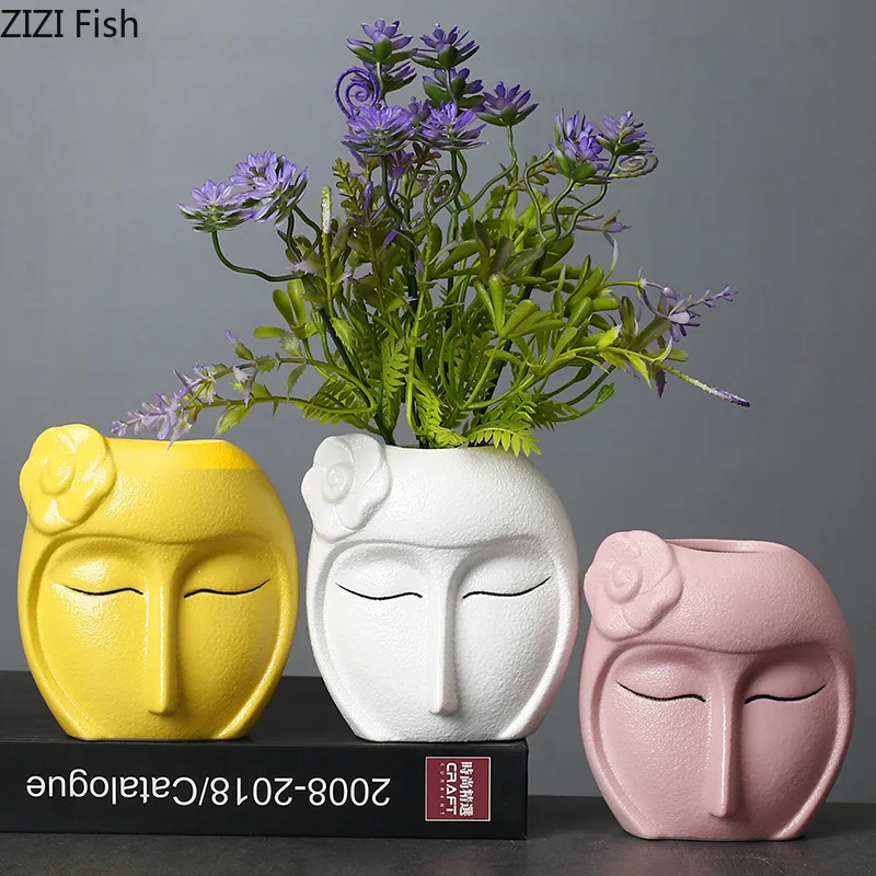 Color : B Vase Fresh Ceramic Flower Inserters for Home and Outdoor Decoration Without Flowers 