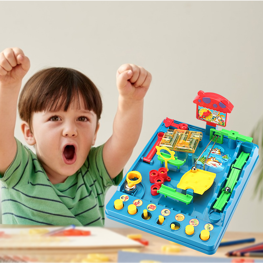 Marbles Puzzle Maze Toys Children Maze Track Family Board Game Thinking Logical Hand-Eye Coordination Motor Skills Sensory Toy