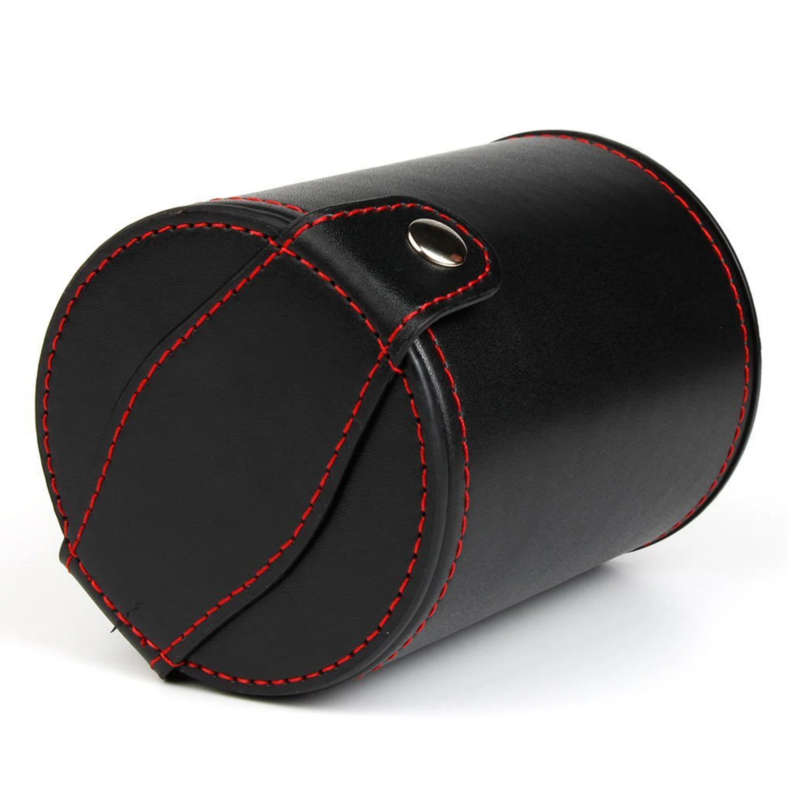 New Double layer Dice Cups Black PU Leather Red Flannel Dice Cup Bar Game Supplies With 5 pcs Dices