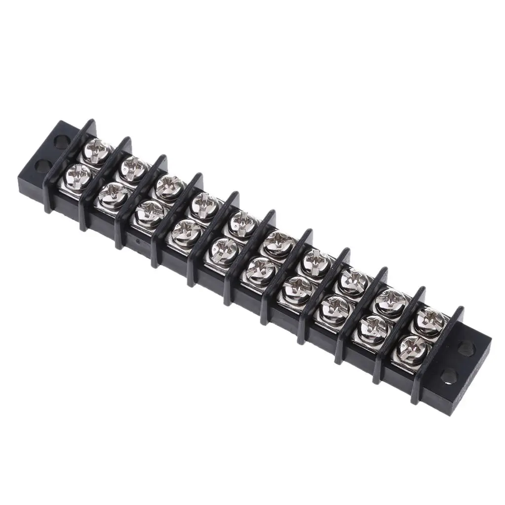 Marine Boat RV 10 Gang Barrier Type Junction Block with 8-32 Screw Terminals