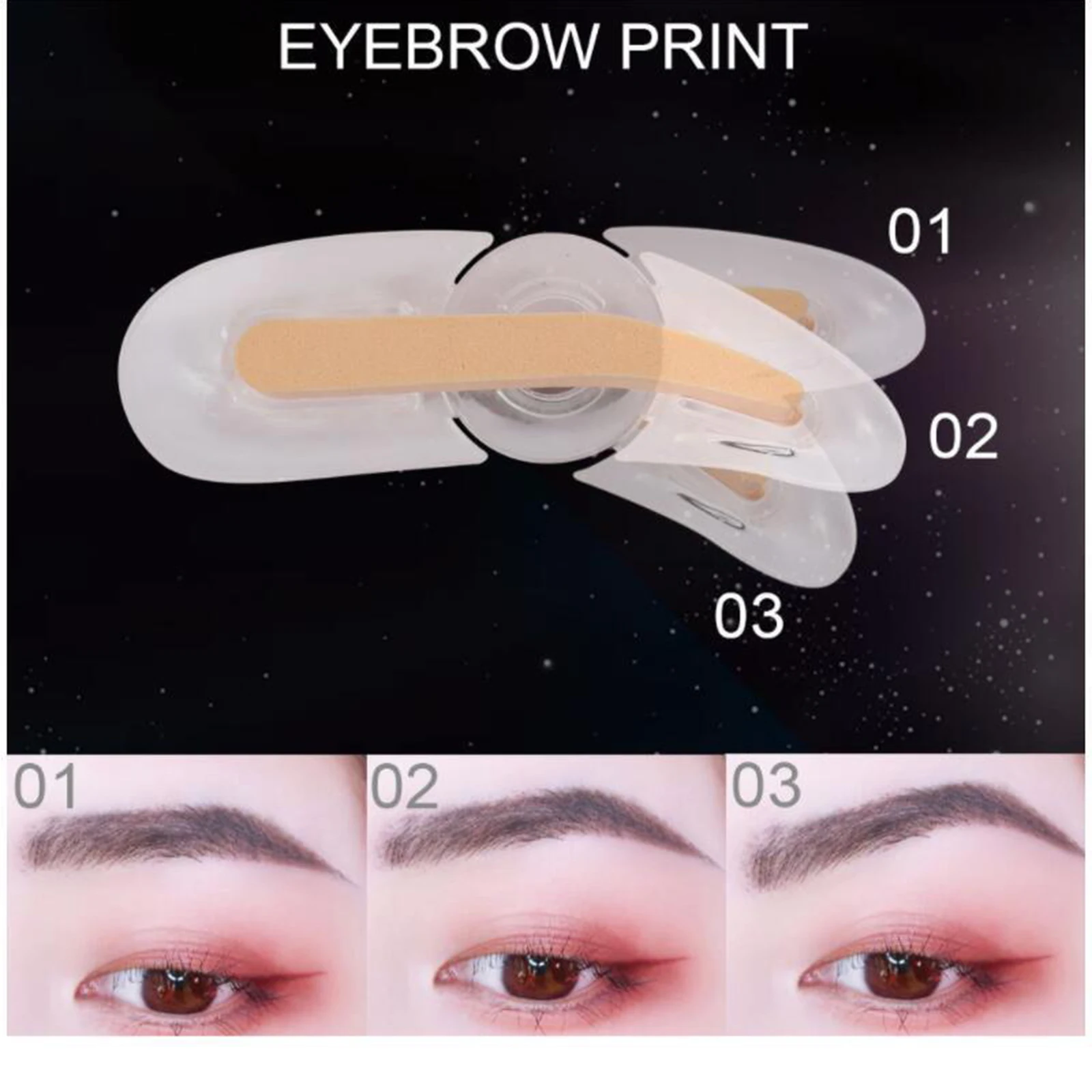 Adjustable Eyebrow Template Stamp Sponge Stencils Eye Makeup Natural Brow Type Quick Make Up Seal Cream Professional Eyebrow