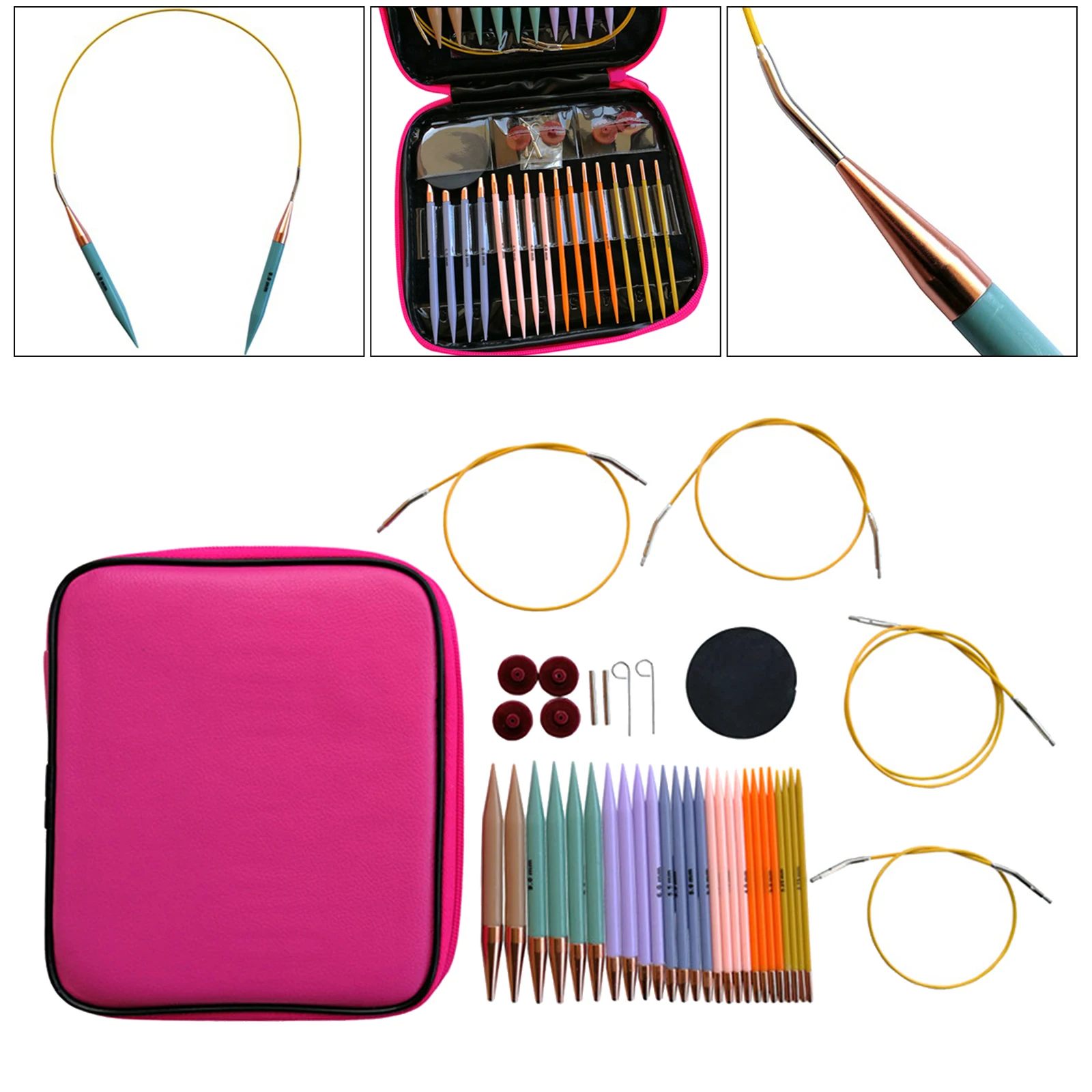 26x Knit Pro Metal Circular Interchangeable Knitting Needle Set Starter DIY