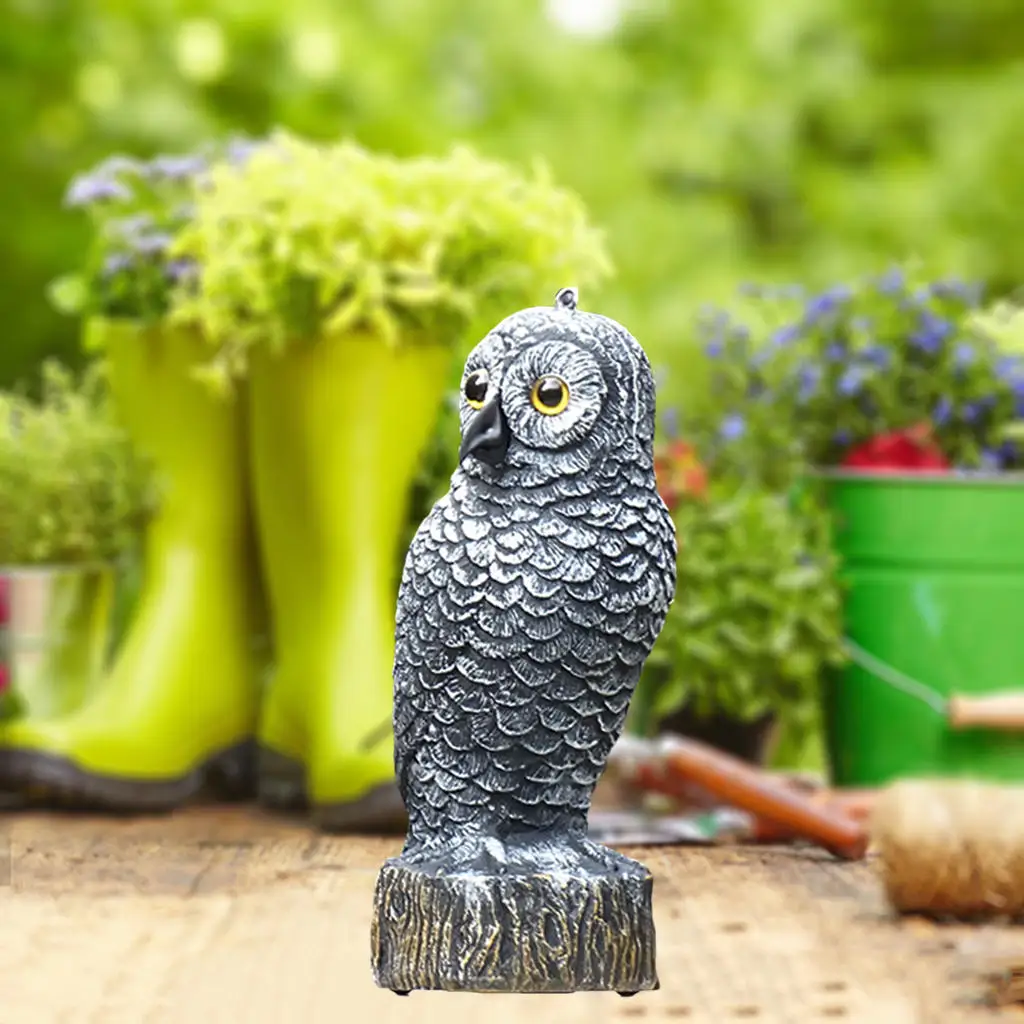 Plastic Owl Bird Scarecrow Decoy Effective Nature Enemy Pest Repellent Decor Statue Owl Bird Deterrents for Garden Yard Outdoor