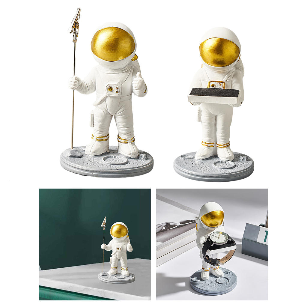 Cute Astronaut Sculpture Storage Rack Display Stand Sculpture Decor Crafts Resin for Bookshelf Living Room Bar Table Children