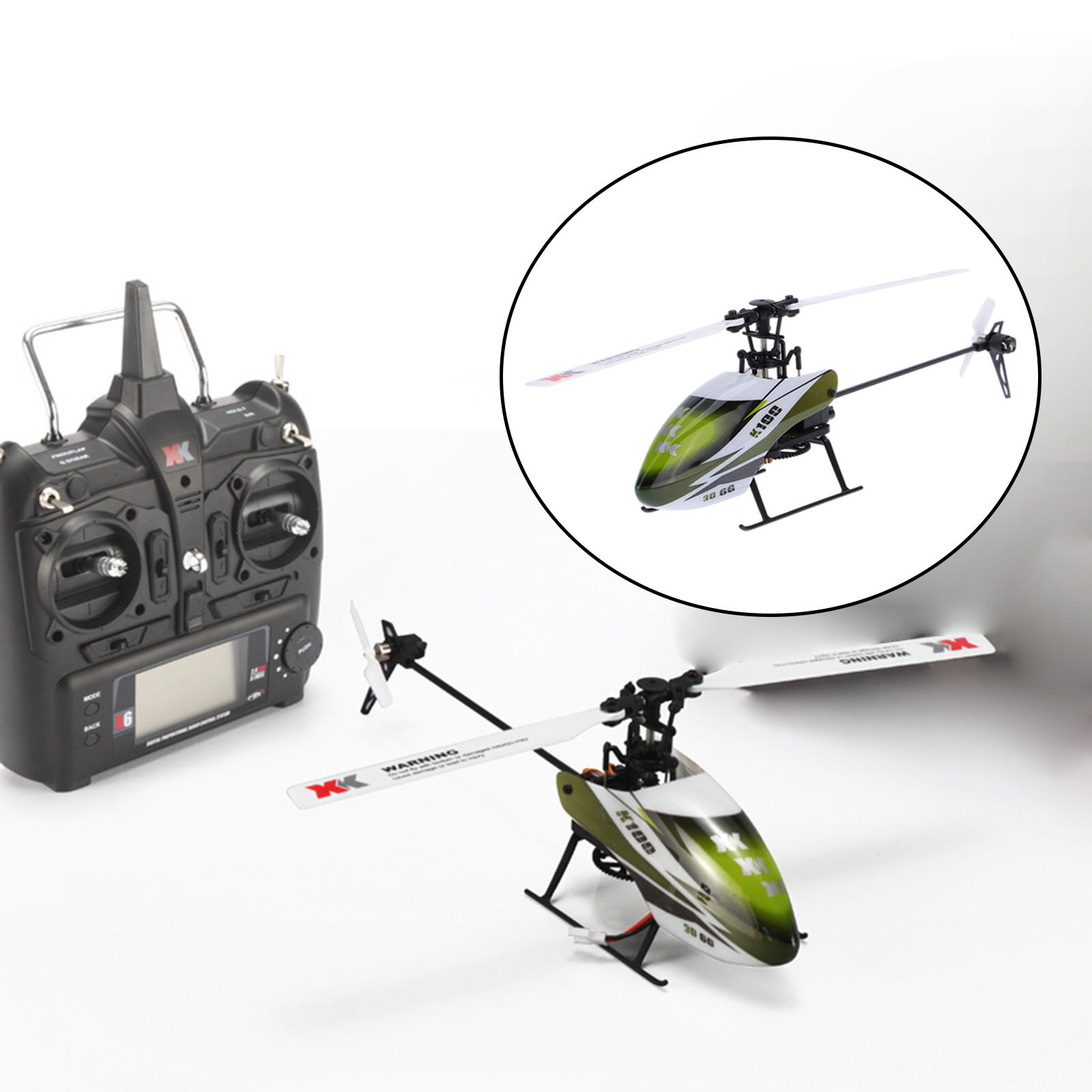 XK K100 6CH 3D 6G System Brushless Motor RC Helicopter with Transmitter