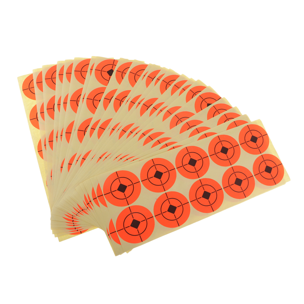 25 Sheet Paper Targets Self-adhesive Target Stickers Outdoor Pratice Accessories for Shooting Hunting Archery Orange