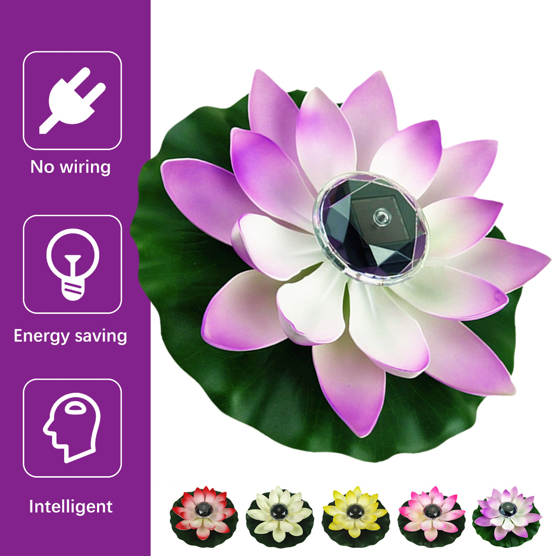 Flor de Lótus Decorativa sem Bateria Forma Lagoa Lanterna Flutuante Led Festival Outdoorwaterproof Jardim Lâmpada Iluminação Luz 5 Luzes subaquáticas