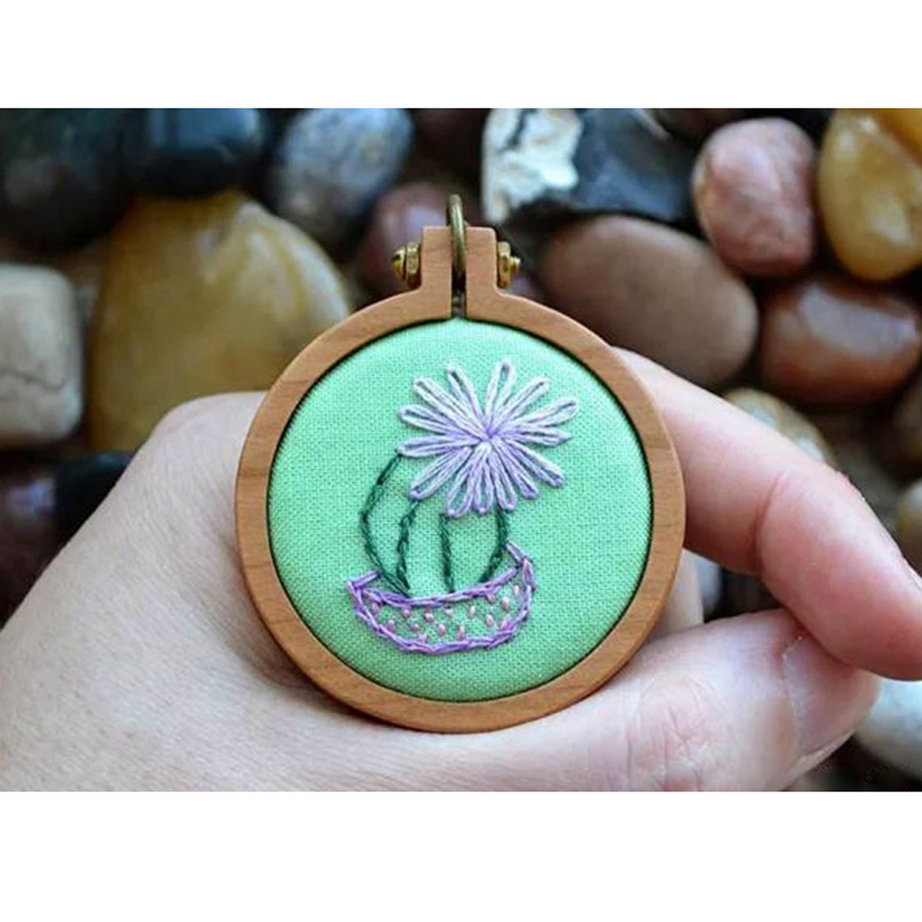 90Pcs Round Mini Wooden Embroidered Hoop Frames for Crafts Accessories 20mm