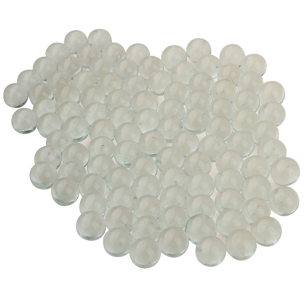100pcs Clear Glass Ball Marble Sets Decoration for 12mm Aquarium Vase
