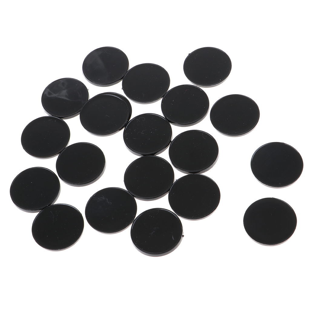 20pcs Round Black Plastic Bases 22mm - for ,    RPG Wargaming