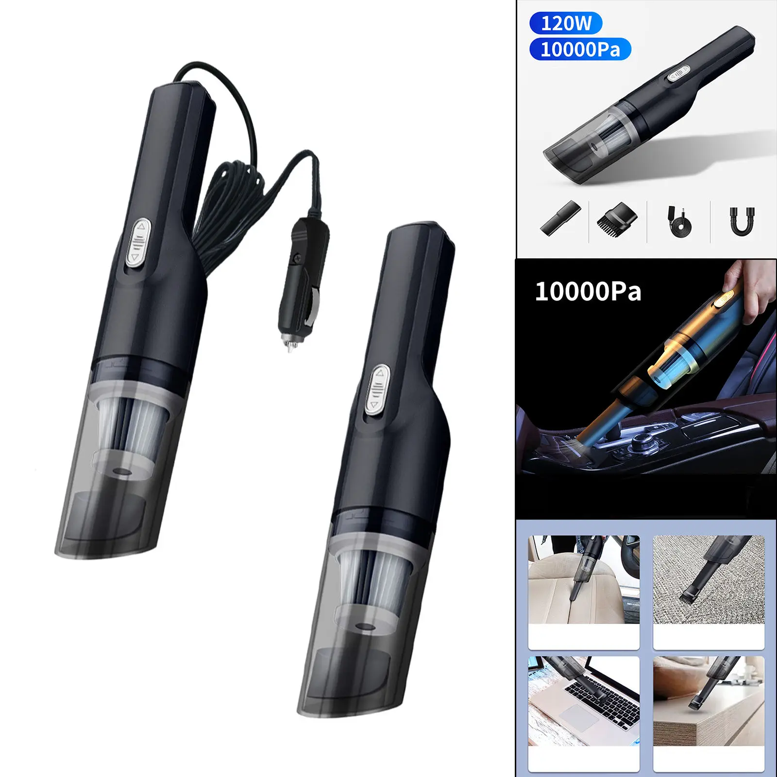 10000Pa Wireless / Wired Powerful Car Vacuum Cleaner Portable Wet&Dry Handheld Suction Auto Car Interior Seat Cleaner Vacuum
