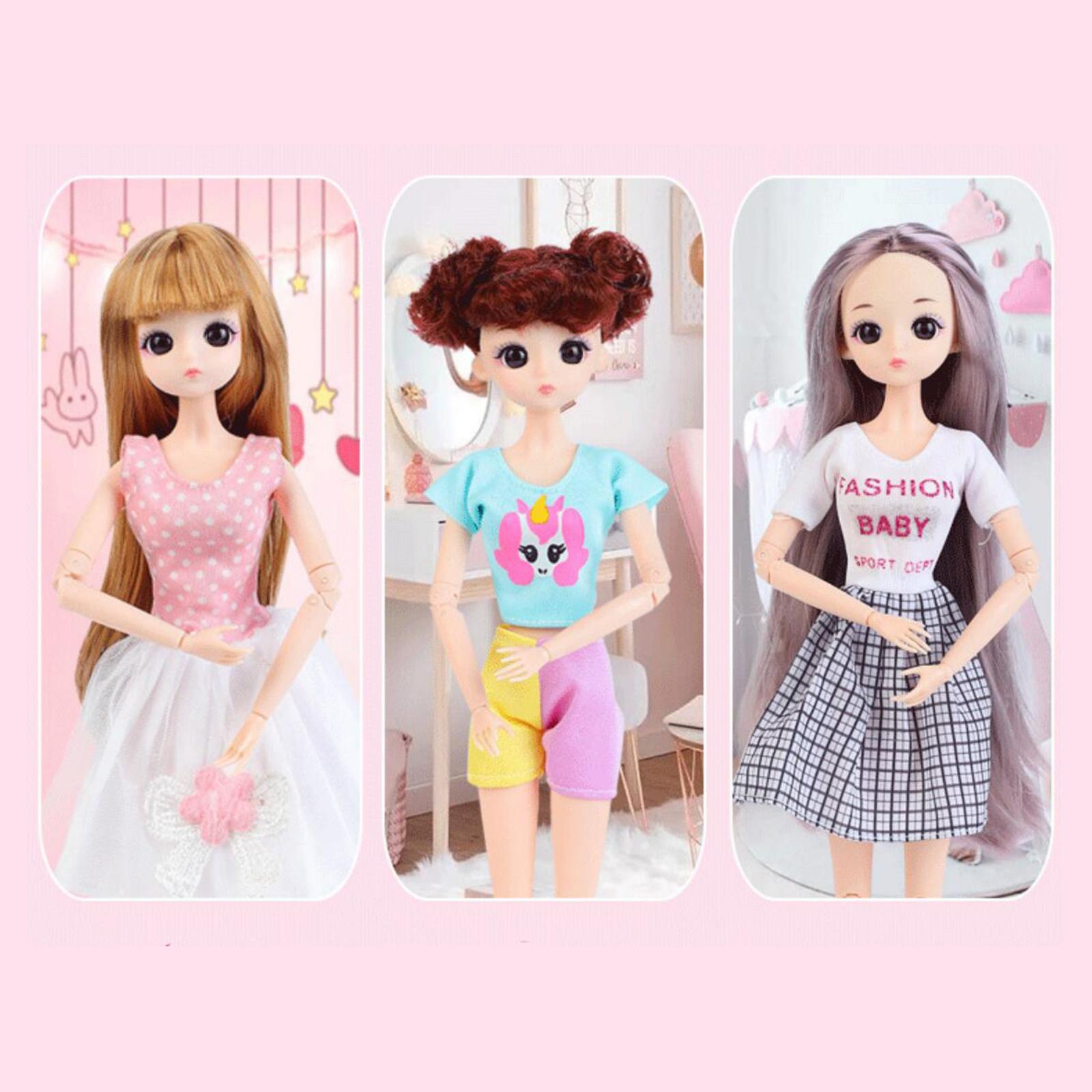 3 Set Lovely 12 Inch Mini Girl Doll Dress Clothes Shoes 1/6 Matching Outfits
