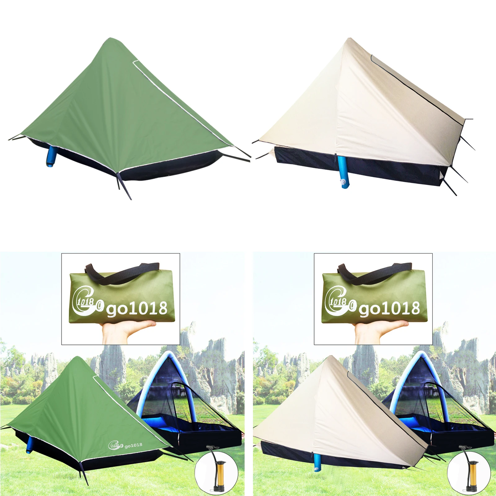 Inflatable Single Tents Camping Tent Outdoor Hiking Windproof Tent Shelter