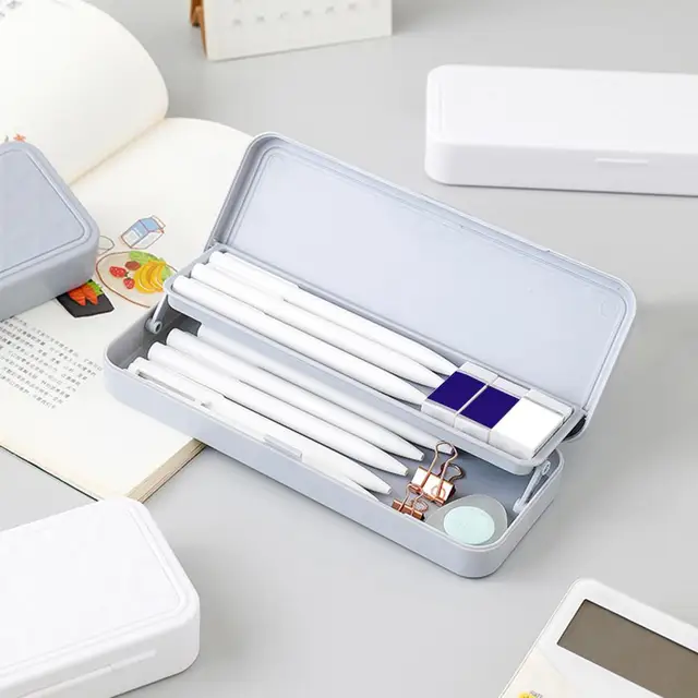 Metal Pencil Case Cartoon Kawaii School Stationery Storage Box Double Layer  Multifunction Pencil Cases Student Cute