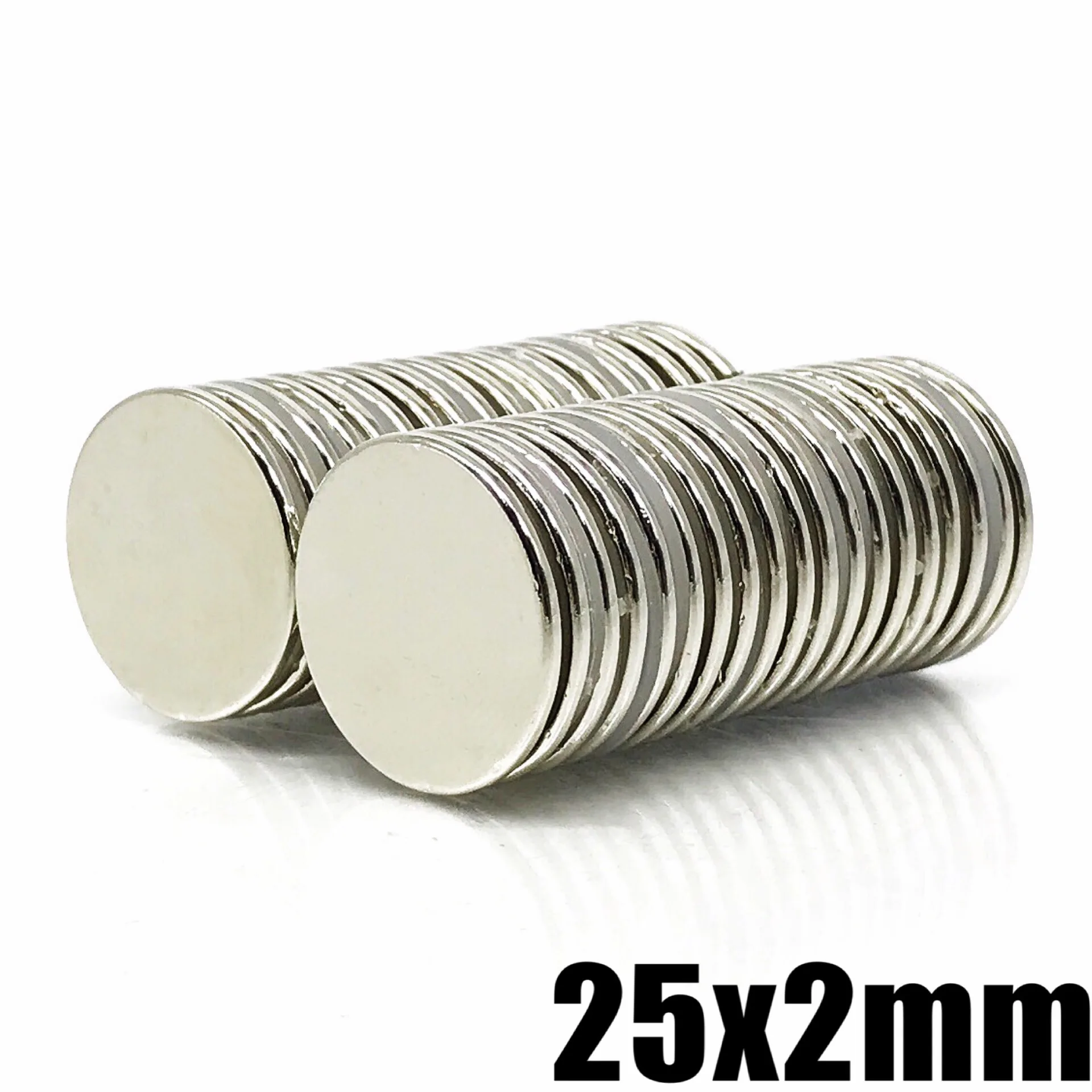 5-50PCS 25x2mm Super Strong Round Rare Earth Neodymium Magnets Magnet N50 