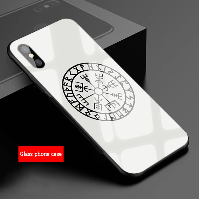 Viking Vegvisir Odin Nordic Tempered Glass Phone Case for IPhone 13 12 11 Pro Max XSMax Mini XR XS X SE 8 7 6 5 5S Plus Cover iphone 13 cases