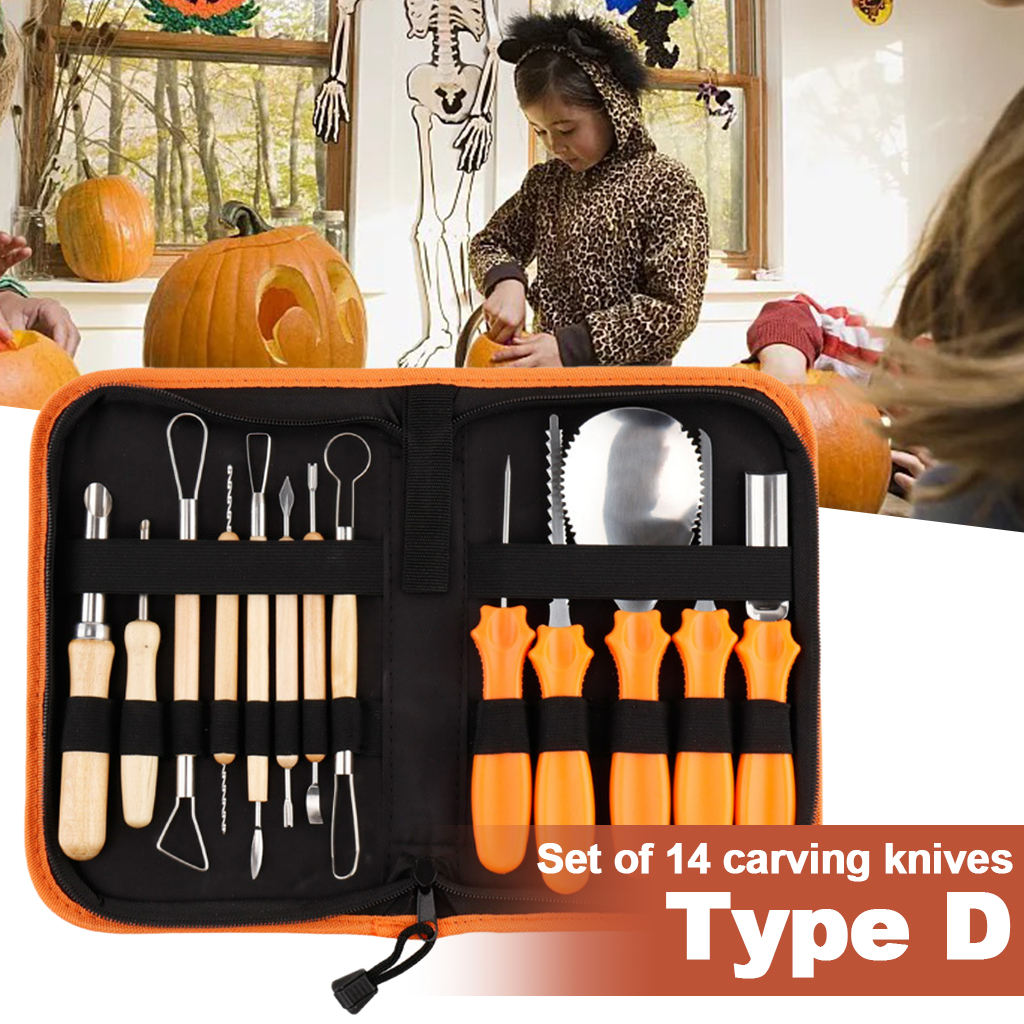 14 Pieces Holiday Pumpkin Carving Knife Halloween Pumpkin Carving Tools Kit Professional Sculpture Carving Tools