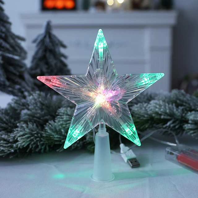 Étoile Lumineuse pour Sapin de Noël, Pentagramme, Ornement de Nouvel An,  Décoration de la Maison, 15LED, 15cm - AliExpress