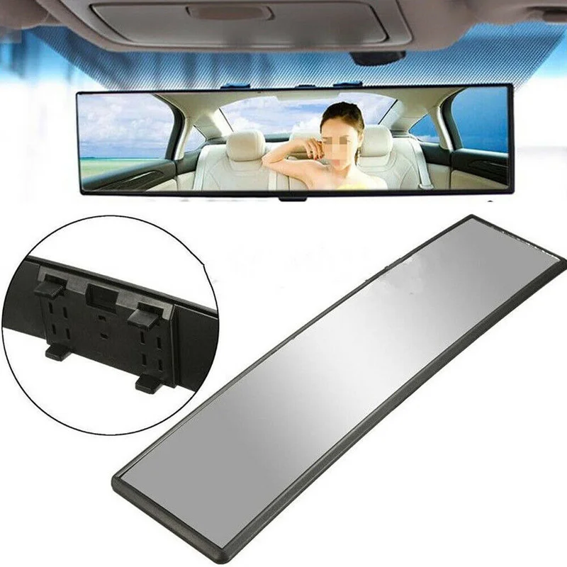 Panoramic Wide Curve Interior Rear View Mirror Safety Angle Large Glass Towing 