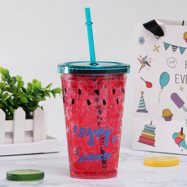 Summer Drinking Cup For adults 550ml&450ml with Straw Ice Glasses