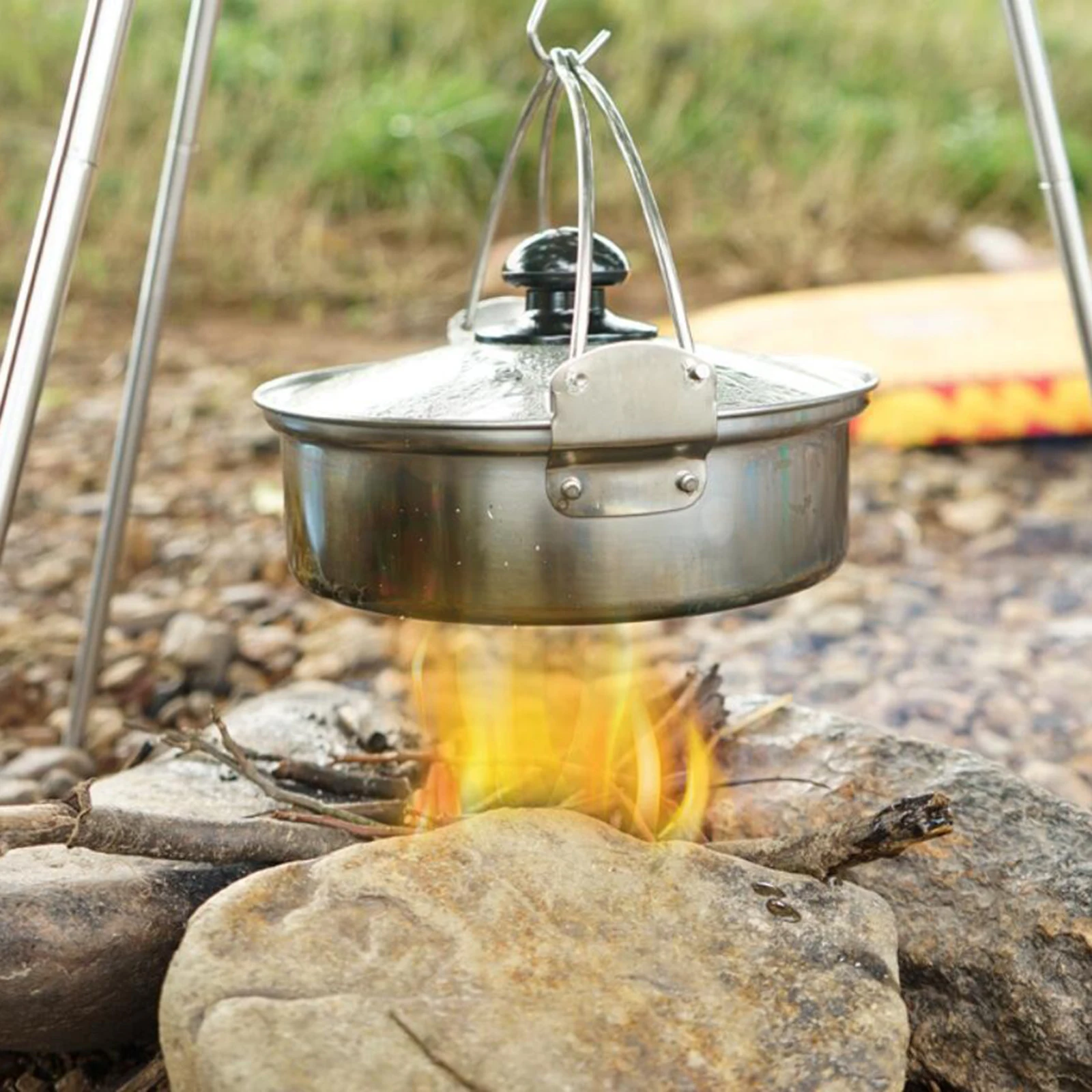Camping Cookware Korean Ramen Noodle Pot - Stainless Steel Stock Pot Outdoor Hiking Backpacking Instant Ramen Noodle Pot