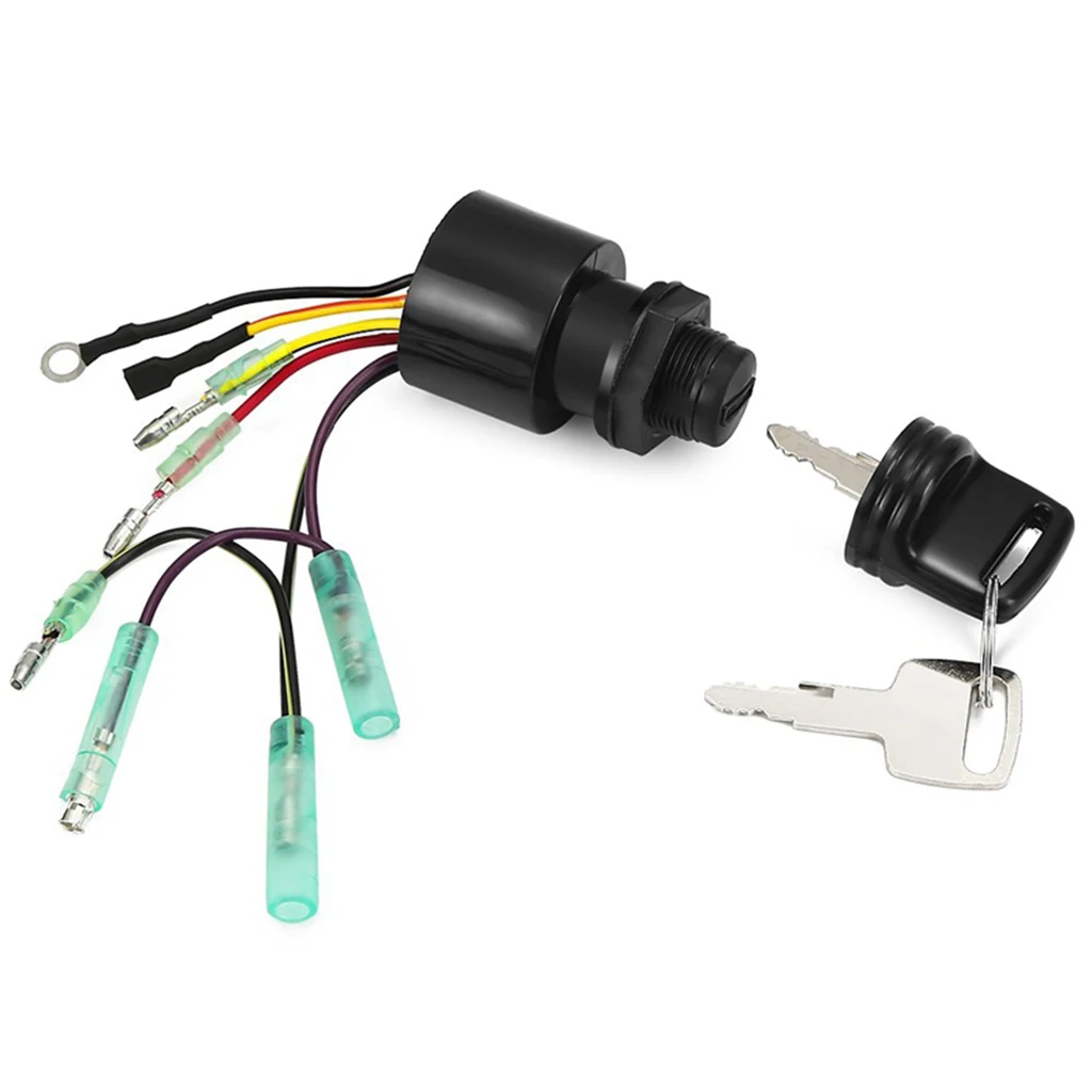 Boat Ignition Switch with 2 Keys Replacement for Mercury Mariner 6 Wire Connectors Off-Run-Start MP41070-2