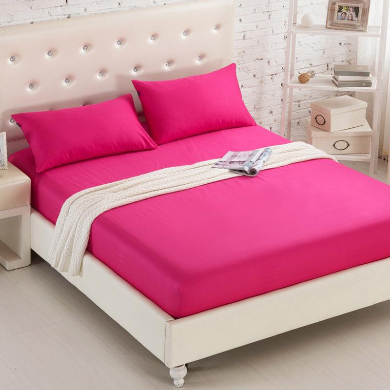 Drap Housse,Couvre matelas couleur unie, draps de lit avec bande ...