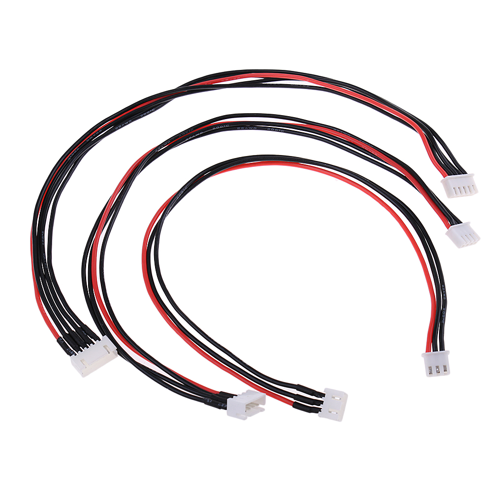 30cm Jst Xh 2S / 3S / 4S Lipo Battery Extension Cable Wires Male / Female for RC Car Boat Airplane, Pack of 3